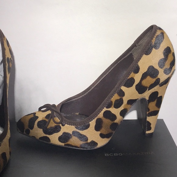 Leopard Cheetah Pony Faux Fur Pointed Toe Pumps Leopard Suede MA IRIN EXCELLENT! - Picture 2 of 7